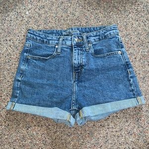 Cuffed jean shorts